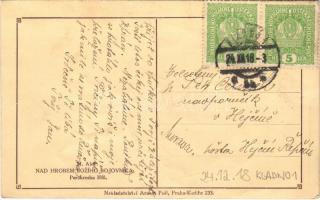 1918 Nad Hrobem Bozíhó, Bojovníka / Czech military art postcard s: M. Ales