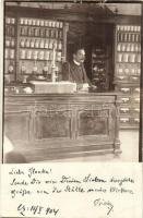 1904 Chernivtsi, Czernowitz, Cernauti; Gyógyszertár belső, patikus / pharmacy interior, apothecary. photo