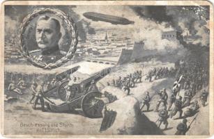 1914 Beschiessung und Sturm auf Lüttich. General v. Emmich / WWI German military art postcard, Battle of Liege (EM)