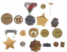 17db vegyes szocialista kitüntetés, jelvény, közte "Eredményes Munkáért" műgyantás Br jelv...