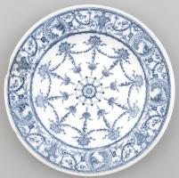 Cauldon BWM & Co. Pergolesi angol porcelán tányér, XX. sz. eleje. Levonóképes, jelzett (Hüttl Tivadar porcelán-nagykereskedő), kopással, sérülésekkel, restaurálandó. d: 24,5 cm