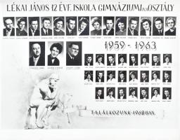 1977 A Lékai János 12 évf. Iskola Gimnázium IV. A. osztályának tablófotója, 24x30 cm