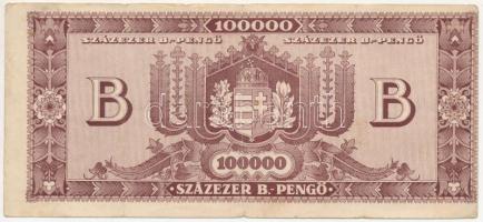 1946. 100.000BP látványosan eltolódott elő és hátlapi nyomattal T:III,III-
Adamo P36