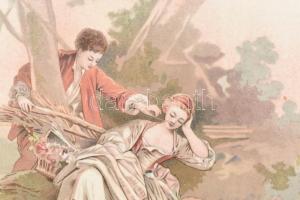 Porcelán falikép, matricás, jelzés nélkül, kopásnyomokkal, néhány kisebb karcolással. Dekoratív, kis...