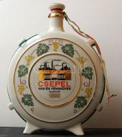 Holllóházi porcelán kulacs Csepel művek reklámmal 21 cm magas