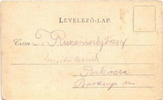 1902 Lengyeltóti, Fő tér, Schwarzenberg Miksa üzlete és saját kiadása (EB)