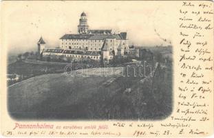 1901 Pannonhalma, Győrszentmárton; az ezredéves emlék felől (kopott sarkak / worn corners)