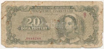 Románia 1950. 20L T:III-,IV Romania 1950. 20 Lei C:VG,G Krause P#84