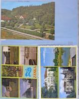 Néhány száz modern képeslap: magyar és külföldi városképek, motívumok, üdvözlők 3 db iratrendezőben ...