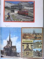 Néhány száz modern képeslap: magyar és külföldi városképek, motívumok, üdvözlők 3 db iratrendezőben ...