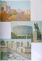 Néhány száz modern képeslap: magyar és külföldi városképek, motívumok, üdvözlők 3 db iratrendezőben ...