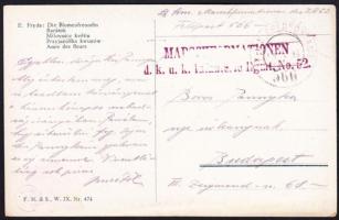 1918 Tábori posta képeslap "MARSCHFORMATIONEN d.k.u.k. Infanterie Rgmt. No.52." + "FP 566", Field postcard "MARSCHFORMATIONEN d.k.u.k. Infanterie Rgmt. No.52." + "FP 566"