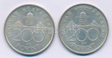 1993. 200Ft Ag "MNB" (2x) T:2 Adamo F13