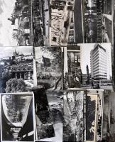 78 db MODERN fekete-fehér csehszlovák város képeslap / 78 modern black and white Czechoslovakian town-view postcards
