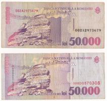Románia 1996-2000. 50.000L (2xklf) T:III
Romania 1996-2000. 50.000 Lei (2xdiff) C:F