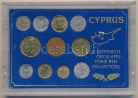 Ciprus 1972-1991. Forgalmi összeállítás (11xklf) műanyag dísztokban T:1-3 Cyprus 1972-1991. Coin set (11xdiff) in plastic display case C:UNC-F