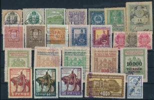 1898-1945 25 db klf értékes összeállítás,benne illeték,törvénykezési illeték,forgalmi adó, Budapest Székes főváros törvényhatóság bélyegekkel