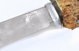 Milkov cseh vadászkés szarvasagancs nyéllel, bőr tokkal / . Hunting knife 39 cm