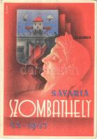 Szombathely, Emlék Szombathely 1900 éves városi múltjából. Tiberius Claudius római császár 1900 évvel ezelőtt Kr. u. 43-ban Savaria névvel városi rangra emelte Szombathelyt. + "1950 Magyar Bélyeggyűjtők Országos Egyesüelete Bemutatója Szombathely" So. Stpl. (EK)