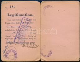 1944 Magyar Zsidók Központi Tanácsa igazolvány meghosszabbítva majd visszavonva fénykép nélkül