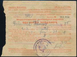 1953 Sertésvágási engedély