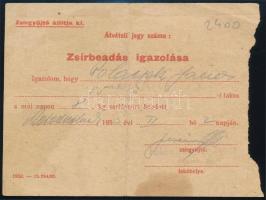 1953 Sertésvágási engedély