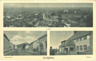 Királyháza, Korolevo, Královo nad Tisou; utca, iskola, látkép / street, school, general view (Rb)