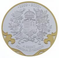 DN "A Szent Korona évezrede - Az utolsó koronázás 1916" aranyozott, ezüstözött Cu emlékére...