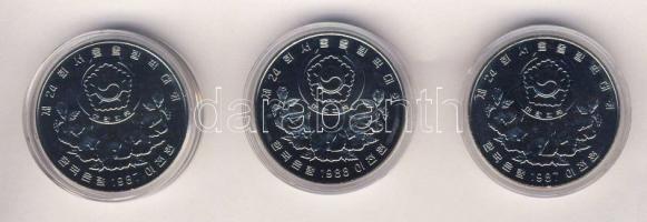 Dél-Korea 1987. 2000W "Szöuli olimpia - bírkózás" (2x) + 1988. 2000W "Szöuli olimpia-...