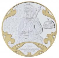 DN A Szent Korona évezrede - Az első magyar királynő 1382 aranyozott, ezüstözött Cu emlékérem tanúsítvánnyal (40mm) T:PP