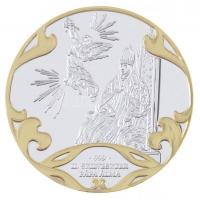DN A Szent Korona évezrede - II. Szilveszter pápa álma 999 aranyozott, ezüstözött Cu emlékérem tanúsítvánnyal (40mm) T:PP
