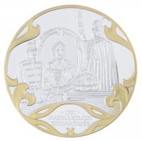 DN A Szent Korona évezrede - Magyar királyi koronaőrség 1751 aranyozott, ezüstözött Cu emlékérem (40mm) T:PP