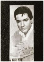 Elvis Presley (1935-1977) énekes portréja és aláírása, Fekete György (1904-1990) budapesti fényképész hagyatékában fellelt repró NEGATÍV, 36x24 mm
