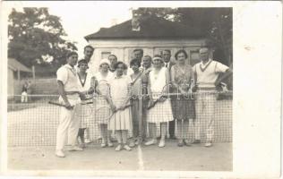 1926 Békéscsaba, Körösladányi teniszezők / Hungarian tennis players. photo (fl)