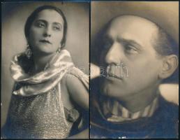 cca 1929 Budapest, modern műtermi fotók, 2 db vintage fotó Strelisky fiók feliratú pecséttel jelezve, 14x9 cm