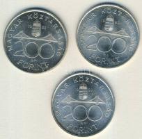1993. 200Ft Ag "MNB" (3x) T:BU,2