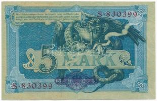 Német Birodalom 1904. 5M hat számjegyű sorszám T:III
German Empire 1904. 5 Mark six digit serial C:...