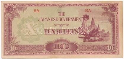 Burma / Japán megszállás 1942-1944. 10R T:II- Burma / Japanese occupation 1942-1944. 10 Rupees C:VF Krause P#16