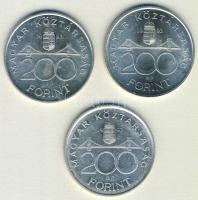 1993. 200Ft Ag "MNB" (3x) T:BU,2