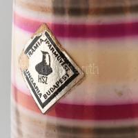 Hungária iparművész váza, mázas kerámia, jelzett (az alján és címkével), apró kopásnyomokkal, m: 27,...