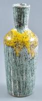 Retro iparművész váza, mázas kerámia, jelzett, apró kopásnyomokkal, m: 23,5 cm