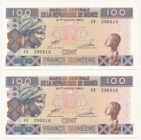 Guinea 2012. 100Fr (2x, sorszámkövető: FF 296515 - FF 296516) T:I Guinea 2012. 100 Francs (2x, sequential serials: FF 296515 - FF 296516) C:UNC Krause P#35