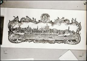 cca 1831 Vác, a Magyar Gombötő Céh oklevelének másolata, fejlécében a város grafikai látképe, erről ...