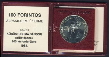 1984. 100Ft "Kőrösi Csoma Sándor" T:BU Eredeti tokban, tanúsítvánnyal!