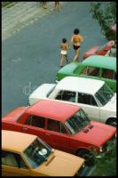 1981 Agárd feliratú negatívtároló tasakban 22 db vintage NEGATÍV (vasútállomás, dízelmozdony, parkol...