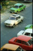 1981 Agárd feliratú negatívtároló tasakban 22 db vintage NEGATÍV (vasútállomás, dízelmozdony, parkol...