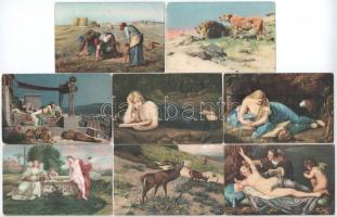 25 db RÉGI motívum képeslap: Stengel litho művész / 25 pre-1945 motive postcards: Stengel litho art