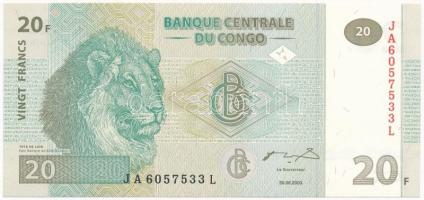 Kongói DK 2003. 20Fr T:I Congo DR 2003. 20 Francs C:UNC