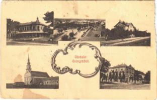 1920 Csongrád, Erzsébet szálloda, templom, vasútállomás. Szilber János kiadása (b)