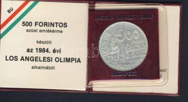 1984. 500Ft Ag "Olimpia" T:BU Csak 8000db! Eredeti tokban, tanúsítvánnyal!